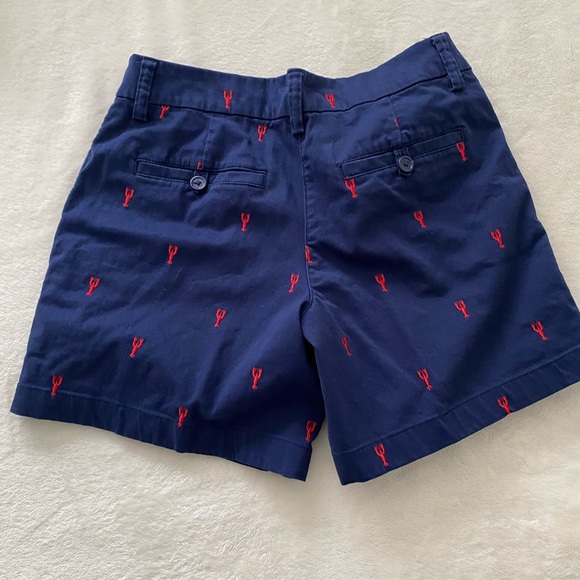 SHORTS WITH LOBSTER 🦞 BLUE RED EUC MISSING A BUTTON SIZE 2 BRITISH KHAKI - Picture 4 of 4